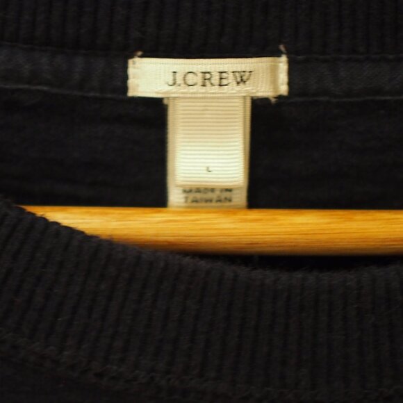 J. Crew | Cotton Navy & Orange Striped Crewneck Pullover Sweater - Picture 5 of 7